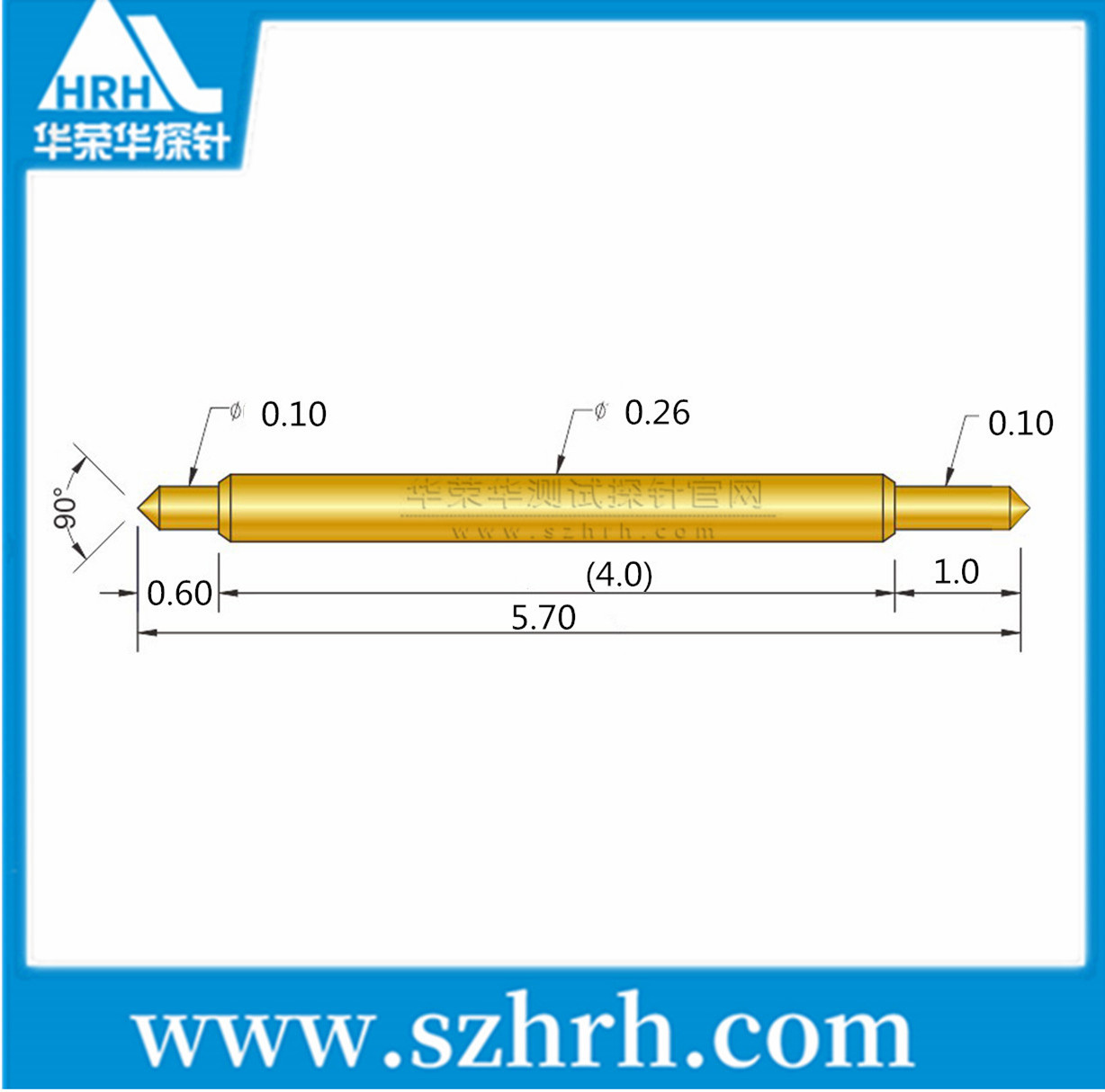 026-BB-5.7L、雙頭探針尺寸、BGA雙頭探針、