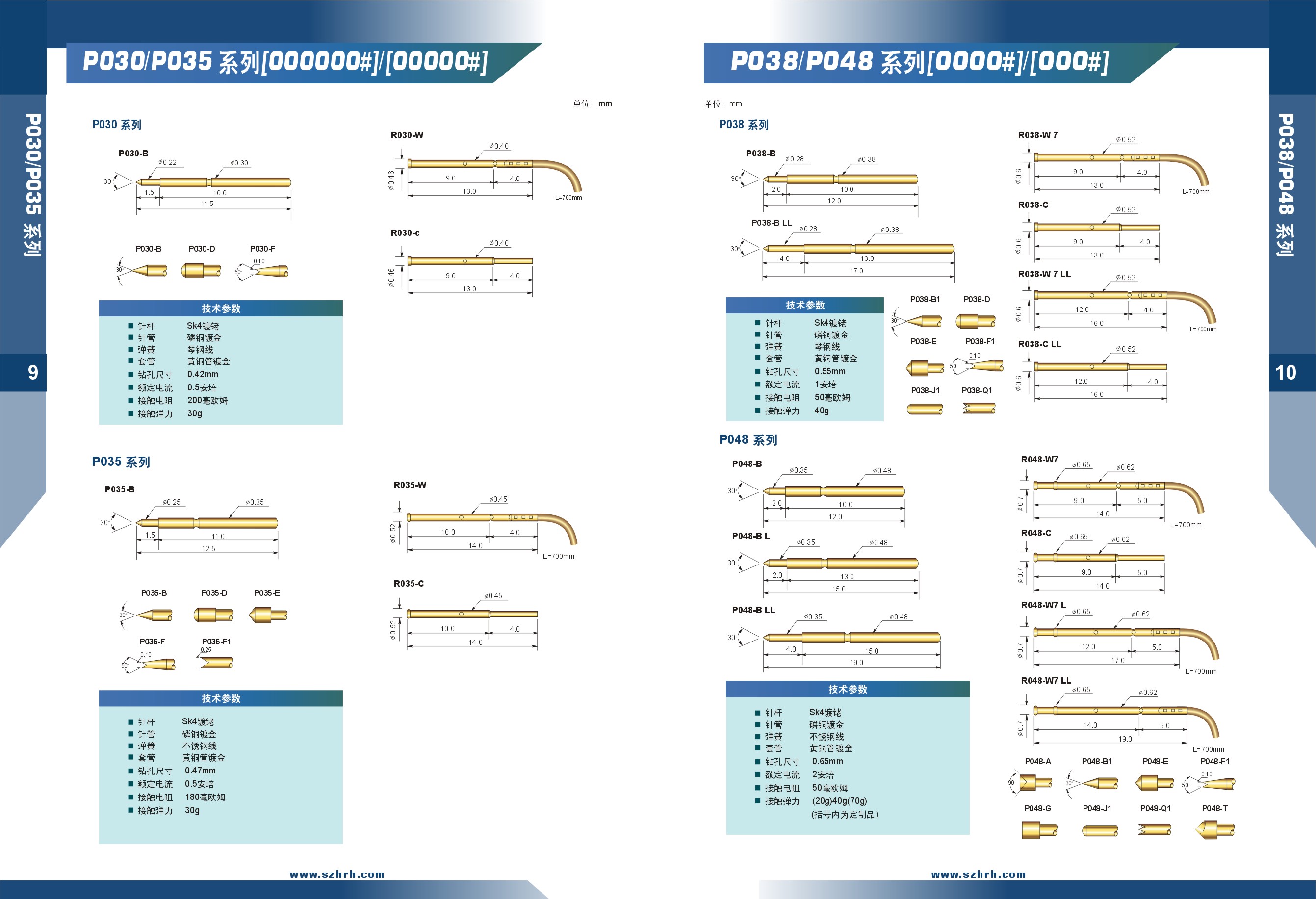 華榮華測試探針選型手冊，深圳華榮華測試探針廠家