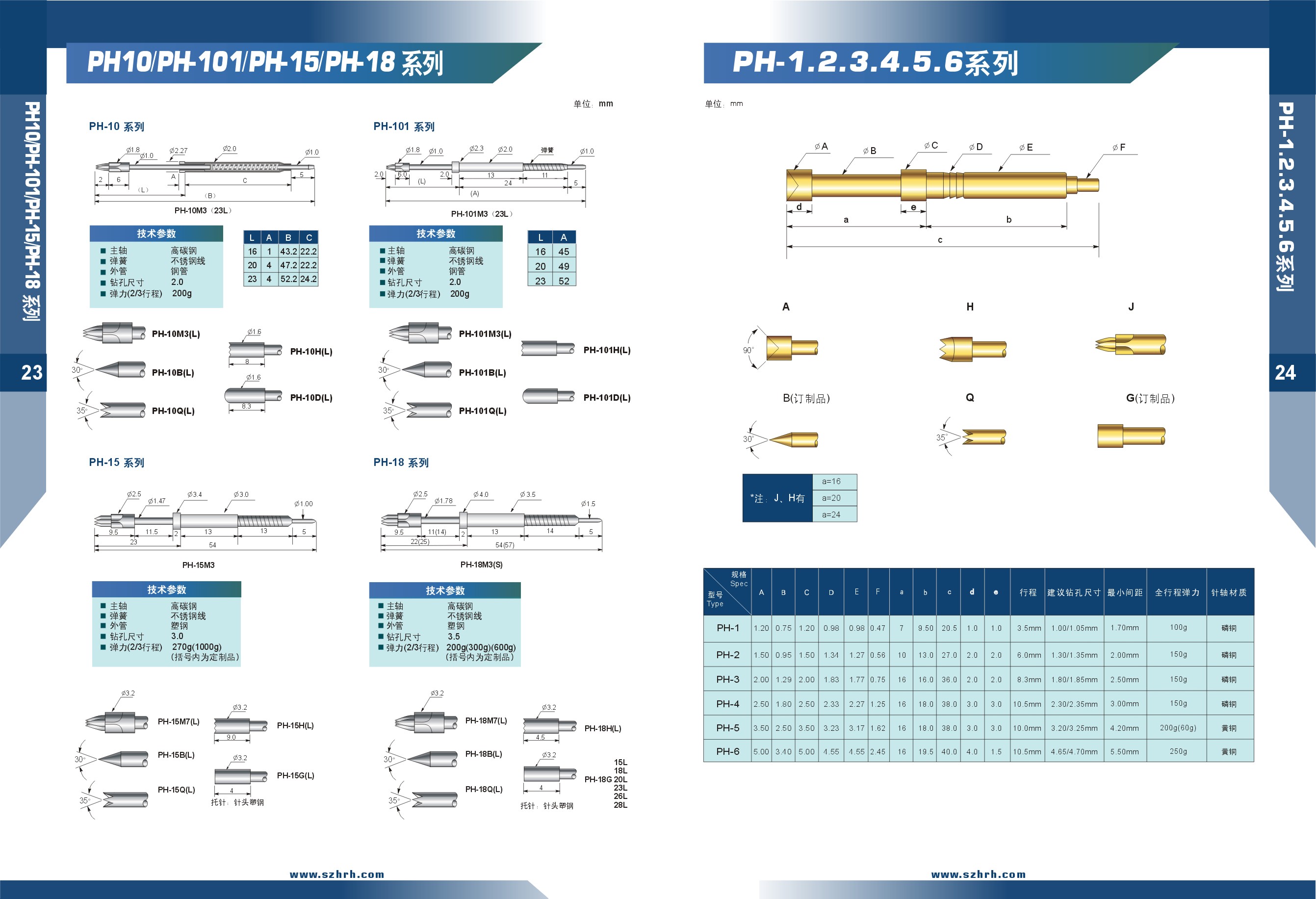 華榮華測試探針選型手冊，深圳華榮華測試探針廠家