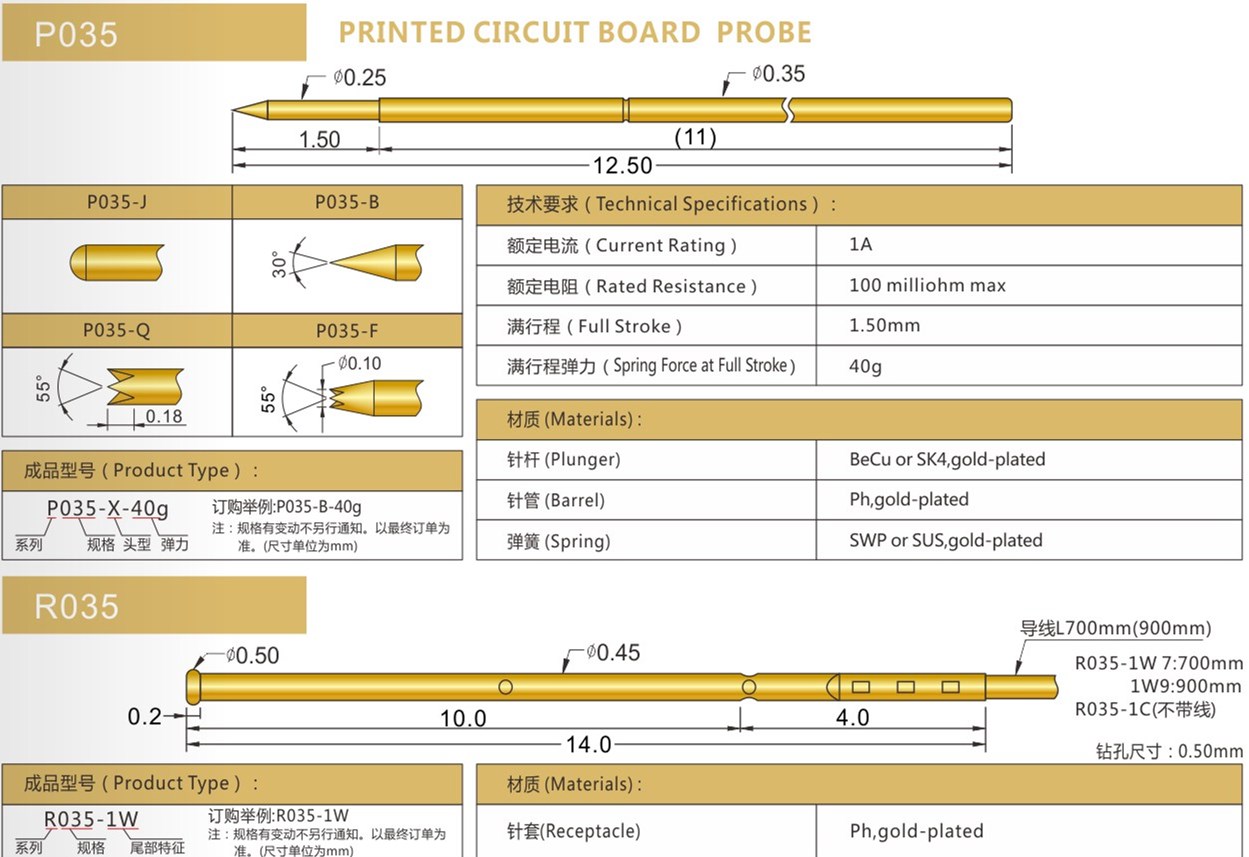PA035探針 華榮華探針廠(chǎng)家