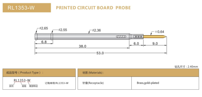 RL1353-W ，探針套管，華榮華探針套管廠家